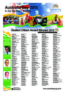 ADVERTISEMENT  Australia Day 2015 In the Northern Territory  Student Citizen Award Winners 2015