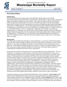 Mississippi State Department of Health  Mississippi Morbidity Report Volume 24, Number 8  August 2008