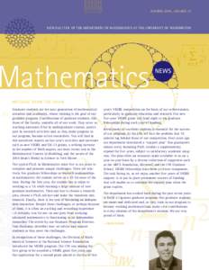 Autumn 2004 , Volume 13  newsletter of the Department of Mathematics at the University of Washington Mathematics