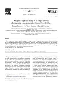 Physica C[removed]–270 www.elsevier.com/locate/physc Magneto-optical study of a single crystal of magnetic superconductor Sm1:85Ce0:15CuO4x Ruslan Prozorov