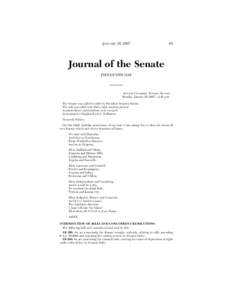 JANUARY 29, [removed]Journal of the Senate FIFTEENTH DAY