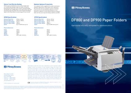 Office equipment / Folding machine / Pitney Bowes / Pitney / Océ / Book / Paper size / Walter Bowes / Arthur Pitney / Printing / Print production / Stationery