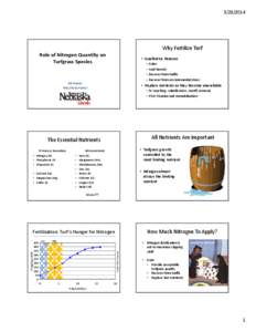 Microsoft PowerPoint - Role of Nitrogen Quantity on Turfgrass Species