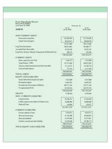 118 Power Wing (Hydro Electric) BALANCE SHEET as at June 30, 2009  ASSETS