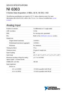 NI 6363 Device Specifications - National Instruments