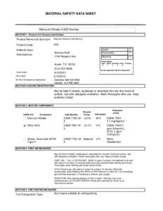 MATERIAL SAFETY DATA SHEET  Mercuric Nitrate[removed]Normal SECTION 1 . Product and Company Idenfication  Product Name and Synonym:
