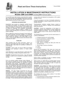Read and Save These Instructions  Form[removed]INSTALLATION & MAINTENANCE INSTRUCTIONS Models QBR and USBR (including QBRH hurricane option)