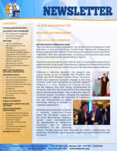 CONTENTS  IAA JUNE 2016 NEWSLETTER STAKEHOLDER ENGAGEMENT COLLOQUIA AND CONGRESSES
