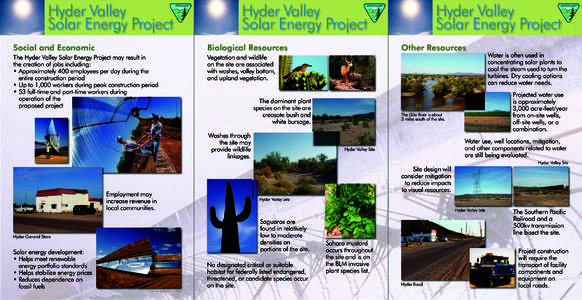Hyder Valley Solar Energy Project U.S. DEPARTMENT OF THE INTERIOR BUREAU OF LAND MANAGEMENT
