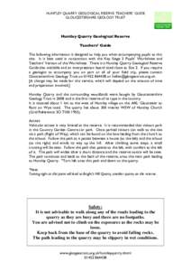 Microsoft Word - Huntley Quarry Teachers Guide.doc