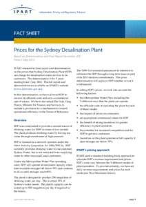 Microsoft Word - Fact sheet - Commercial - Prices for the Sydney Desalination Plant - From 1 July[removed]December 2011.doc