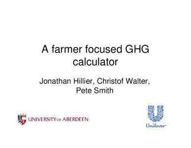 A farmer focused GHG calculator.