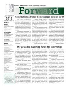 I OWA NEWSPAPER FOUNDATION  JANUARY 2015