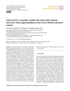 Geosci. Model Dev., 8, 1197–1220, 2015 www.geosci-model-dev.netdoi:gmd © Author(sCC Attribution 3.0 License.  Albany/FELIX: a parallel, scalable and robust, finite element,