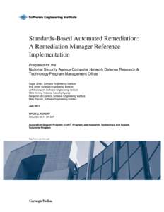 Standards-Based Automated Remediation: A Remediation Manager Reference Implementation