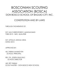 BOSCONIAN SCOUTING ASSOCIATION (BOSCA) DON BOSCO SCHOOL OF BAGUIO CITY, INC.  !