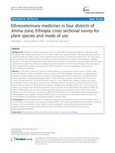 Ethnoveterinary medicine / Veterinary medicine / Croton / Botany / Jimma Zone / Herbalism / Grazing / Stachys / Plant / Alternative medicine / Medicine / Medicinal plants