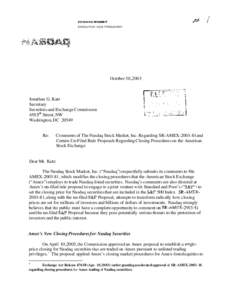 EDWARD KNIQHT EXECUTIVE VICE PRESIDENT October 30,2003  Jonathan G. Katz