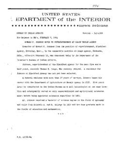 77£/·  UNITED STATES EPARTMENT of the INTERIOR