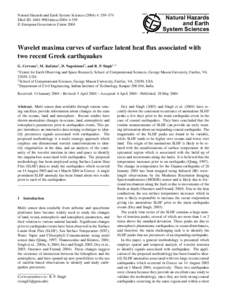 Natural Hazards and Earth System Sciences: 359–374 SRef-ID: nhess © European Geosciences Union 2004 Natural Hazards and Earth