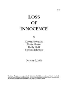 REV. 0  LOSS OF INNOCENCE by