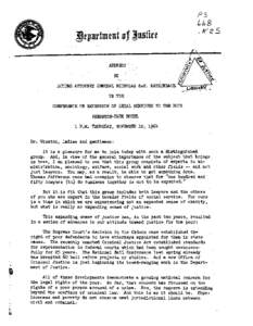 Address by Acting Attorney General Nicholas deB. Katzenbach, to the Conference on Extension of Legal Services to the Poor, Sheraton-Park Hotel, 1 P.M., Thursday, November 12, 1964