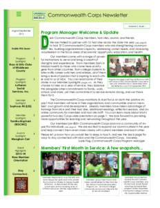 Commonwealth Corps Newsletter Volume 2, Issue 1 August/September[removed]Program Manager Welcome & Update