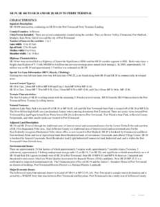 SR 19: SR 104 TO SR 20 AND SR 20: SR 19 TO FERRY TERMINAL