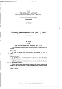 1992 THE LEGISLATIVE ASSEMBLY FOR THE AUSTRALIAN CAPITAL TERRITORY (As presented) (Mr Moore)