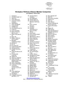 Workplace Wellness Alliance Member Companies Last updated: 7 March[removed].