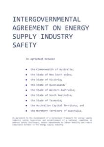 Intergovernmental Agreement on Energy Technical and Safety Harmonisation