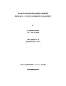 Islam and antisemitism / David Irving / Holocaust deniers / Denying the Holocaust / Bibliography of The Holocaust / Extermination camp / Institute for Historical Review / International Conference to Review the Global Vision of the Holocaust / Auschwitz concentration camp / Holocaust denial / The Holocaust / Antisemitism