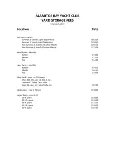 ALAMITOS BAY YACHT CLUB YARD STORAGE FEES February 1, 2014 Location