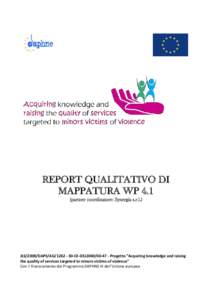 REPORT QUALITATIVO DI MAPPATURA WP 4.1 (partner coordinatore: Synergia s.r.l.) JLS/2008/DAP3/AGCEProgetto 