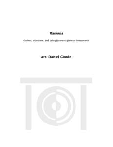 Ramona clarinet, trombone, and pelog Javanese gamelan instruments arr. Daniel Goode  