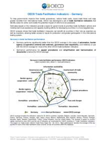 OECD Trade Facilitation Indicators – Germany To help governments improve their border procedures, reduce trade costs, boost trade flows and reap greater benefits from international trade, OECD has developed a set of tr