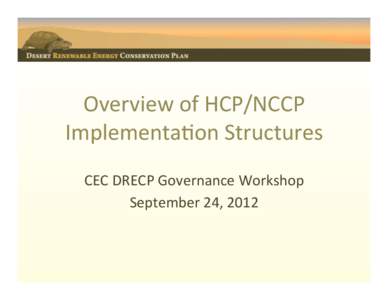 Overview of HCP/NCCP Implementation Structures