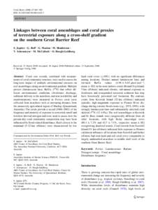 Coral Reefs:887–903 DOIs00338REPORT  Linkages between coral assemblages and coral proxies