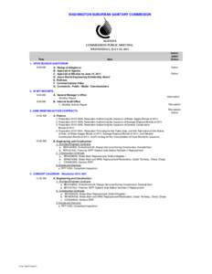 WASHINGTON SUBURBAN SANITARY COMMISSION  AGENDA COMMISSION PUBLIC MEETING  WEDNESDAY, JULY 20, 2011