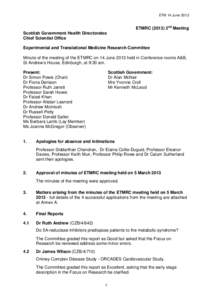 ETM 14 JuneETMRC2nd Meeting Scottish Government Health Directorates Chief Scientist Office Experimental and Translational Medicine Research Committee