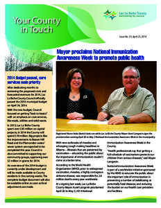 Your County in Touch Issue No. 33, April 25, 2014 Mayor proclaims National Immunization Awareness Week to promote public health
