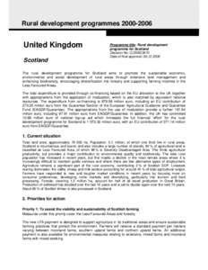 Rural development programmes[removed]United Kingdom Scotland  Programme title: Rural development
