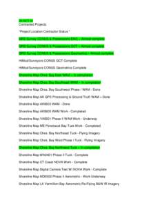 20 OCT 10 Contracted Projects *Project Location Contractor Status * GRD Survey CONUS & Possessions EMC – Almost complete GRD Survey CONUS & Possessions GCT – Almost complete GRD Survey CONUS & Possessions Geometrics 