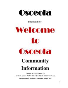 Osceola Established 1871 Welcome to Osceola