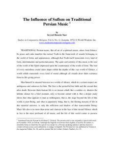 The Influence of Sufism on Traditional Persian Music 1 by