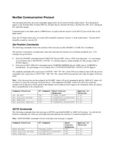 NexStar 8i SE – Serial Commands