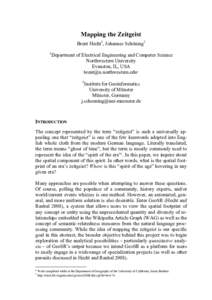 Mapping the Zeitgeist Brent Hecht1, Johannes Schöning2 1 Department of Electrical Engineering and Computer Science Northwestern University