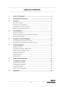 TABLE OF CONTENTS  1. Letter of Transmittal..............................................................................3