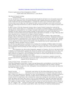 Southern Campaign American Revolution Pension Statements Pension Application of David Hum phreys W9047 Transcribed and annotated by C. Leon Harris The State of South Carolina Pickens District On the second day of October