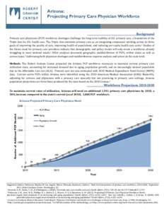 Arizona: Projecting Primary Care Physician Workforce Background Primary care physicians (PCP) workforce shortages challenge the long term viability of U.S. primary care, a foundation of the Triple Aim for U.S. health car